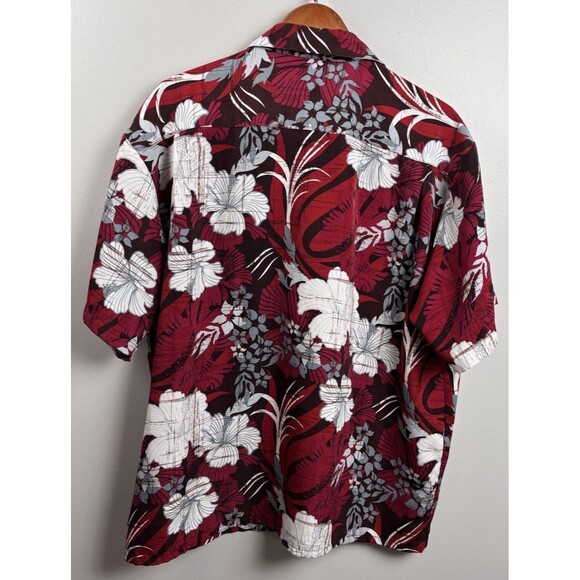 Extreme Gear Red/Black Men’s Floral Hawaiian Luau Short Sleeve Shirt Size XL - Picture 3 of 3